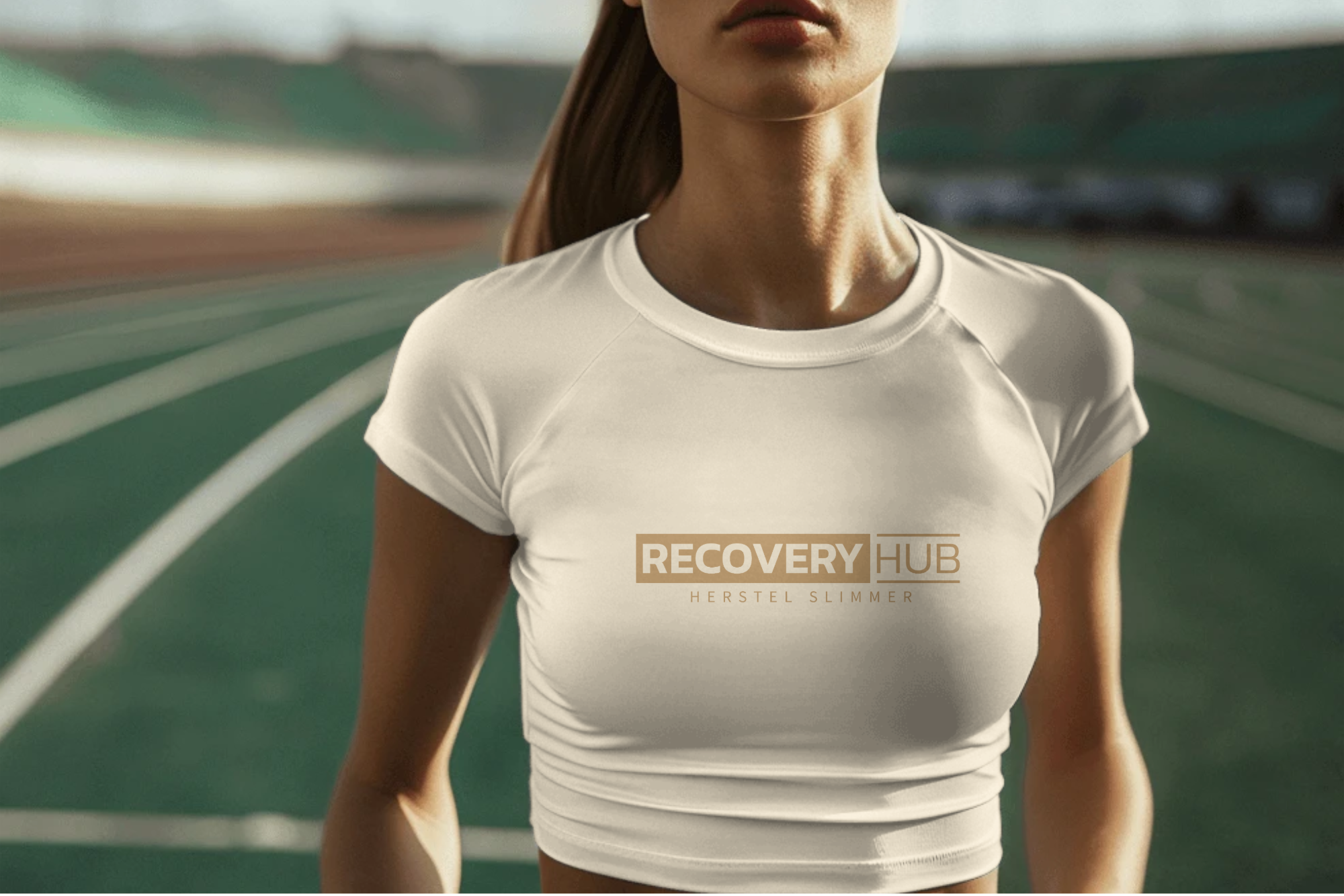 AiDesign-Female athlete running in sportswear logo mockup